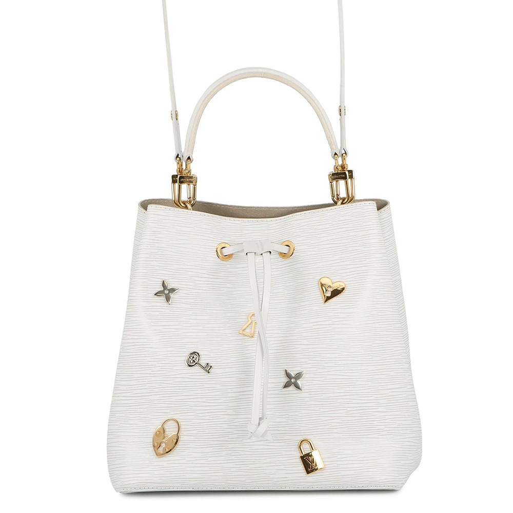Louis Vuitton Epi Neo Noe Love Lock Handbag Bag Shoulder White
